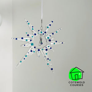 Glass Star, from the Glass Fusing Craft workshop in Cirencester. Morning workshops in The Cotswolds. Cotswold Courses
