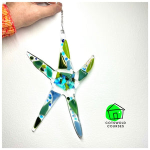 Glass Star, from the Glass Fusing Craft workshop in Cirencester. Morning workshops in The Cotswolds
